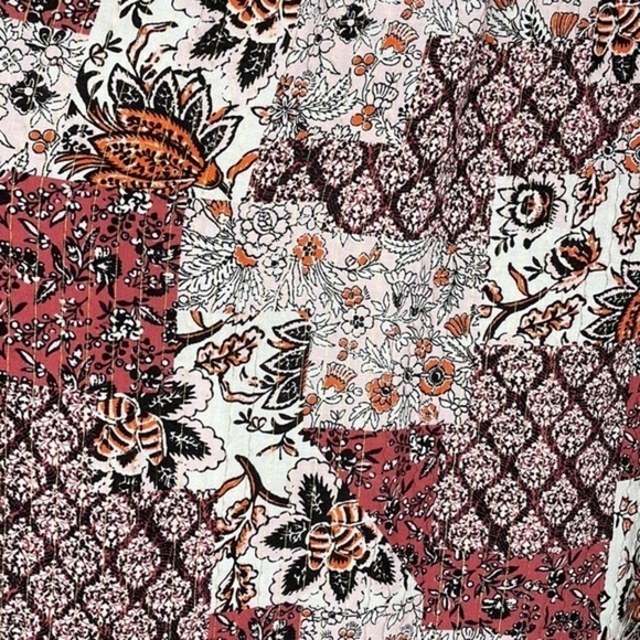 JANE and Delancy multicolored long sleeve‎ boho blouse. Smocked neckline/sleeves - Picture 7 of 13